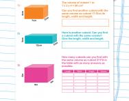 Calculating the volume of cuboids worksheet