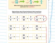 Cancelling (simplifying) fractions worksheet