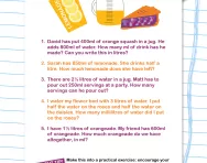 Capacity word problems worksheet