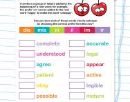 Changing words to antonyms by adding prefixes worksheet
