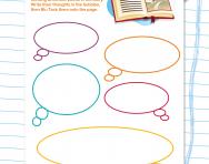 Character thought bubbles worksheet