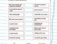 Choosing the right conjunctions worksheet