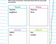 Classifying nouns worksheet