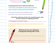 Colons for lists worksheet