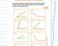 Comparing and ordering angles smaller than 180 degrees worksheet
