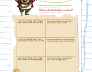 Comparing lengths treasure hunt worksheet