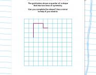 Completing a symmetrical shape worksheet