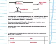 Conductors and insulators worksheet