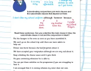 Conjunctions in compound and complex sentences worksheet