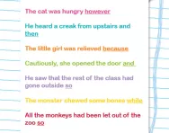 Connectives practice worksheet