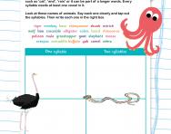Count the syllables in animal names worksheet