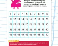 Counting in 2s: colour-in grid