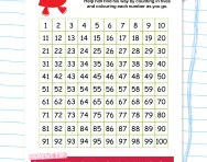 Counting in 5s: colour-in grid