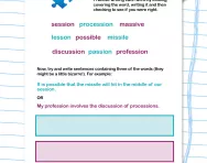 Crazy sentences: words containing ‘ss’ worksheet