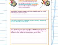Creating a mythical character worksheet
