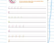 Handwriting worksheet: curly caterpillar letters
