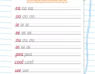 Joining vowels: handwriting practice worksheet