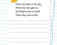 Cursive handwriting: poetic practice worksheet