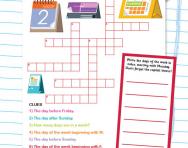 Days of the week crossword puzzle