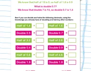 Decimals: doubling and halving worksheet