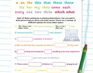 Determiners: filling in the gaps worksheet