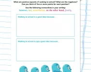 Developing an opinion using connectives worksheet