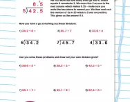 Dividing decimals using grids worksheet