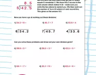 Dividing decimal numbers worksheet