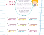 Dividing numbers using short division worksheet