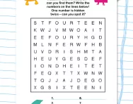 Even numbers wordsearch
