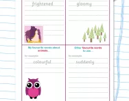 Favourite words for stories worksheet