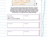 Find the lowest common factor worksheet