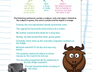Find the subject and object worksheet