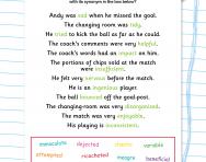 Find the synonyms football worksheet