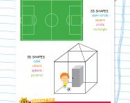 Finding 2D and 3D shapes football worksheet