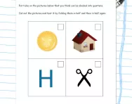 Finding a quarter of a shape worksheet