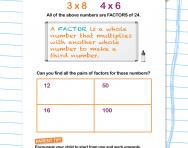 Finding factors worksheet