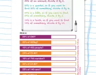 Finding percentages of quantities: 10%, 20%, 25% and 50%