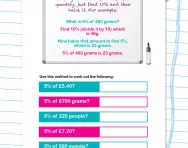 Finding percentages of quantities: 5% and 10%