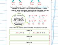 Finding the factors of a number worksheet