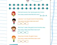 First addition problems worksheet