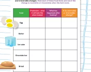 Food experiment: reversible and irreversible changes