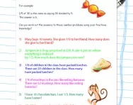 Fractions number problems worksheet