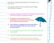 Fractions of amounts worksheets