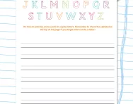 Handwriting worksheet: upper case letters