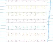 Handwriting numbers 1 to 10 worksheet