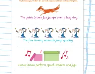 Handwriting pangrams worksheet