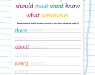 Handwriting practice: joining high-frequency words worksheet