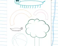 Handwriting practice on shapes worksheet