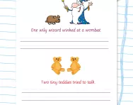 Handwriting silly sentences worksheet